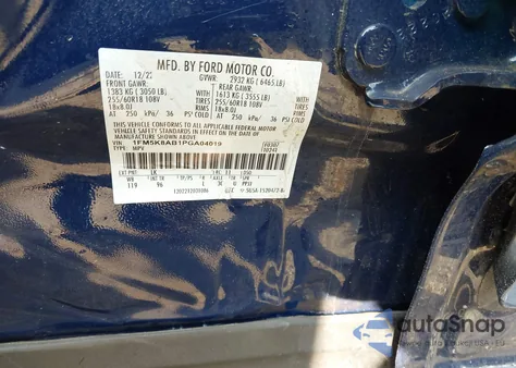 2023 Ford Police Interceptor from USA, damaged, VIN 1FM5K8AB1PGA04019